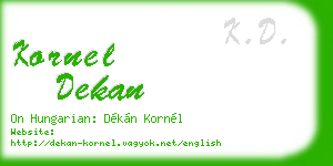 kornel dekan business card
